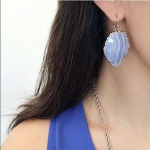 Kendra Scott Corley Drop Earrings- Blue Lace Agate